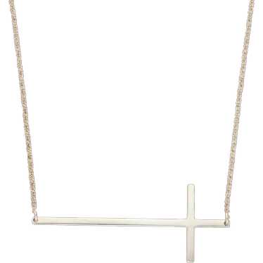 Sterling Silver Sparkle Chain & Cross Necklace Si… - image 1
