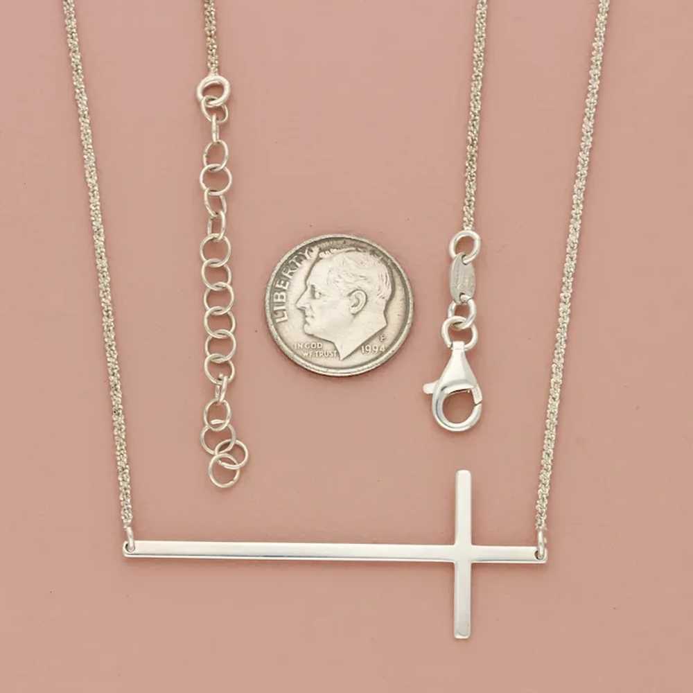 Sterling Silver Sparkle Chain & Cross Necklace Si… - image 4