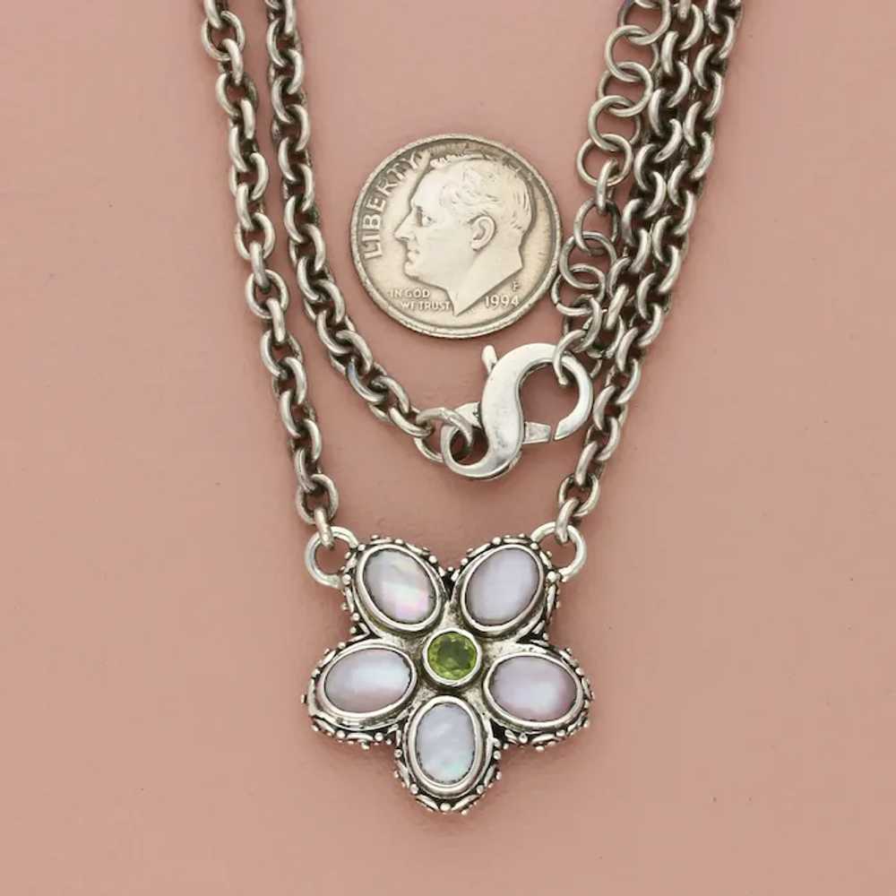 Fusion Sterling Silver Peridot & Faceted Abalone … - image 4