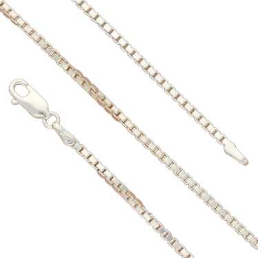 Sterling Silver 2Mm Box Chain Necklace Size 20In - image 1