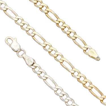 Sterling Silver Italy 4Mm Figaro Chain Necklace S… - image 1