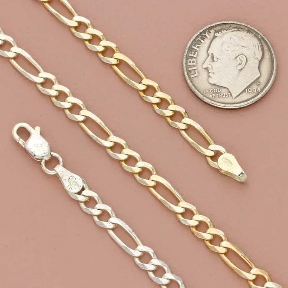 Sterling Silver Italy 4Mm Figaro Chain Necklace S… - image 4