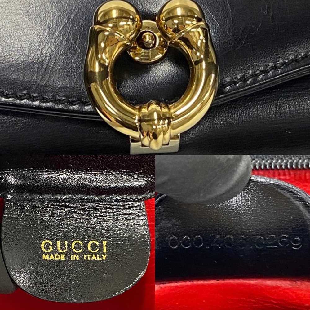 Double  Gucci Old Vintage Horseshoe Metal Leather… - image 4