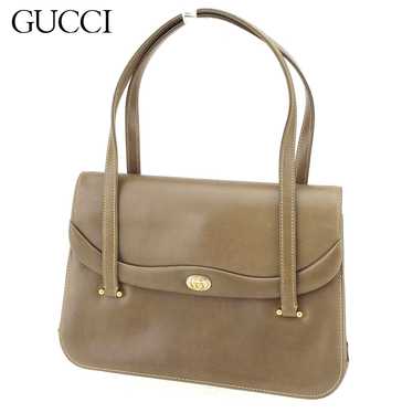 Gucci Handbag Back Bag Old Double G Brown Gold Si… - image 1