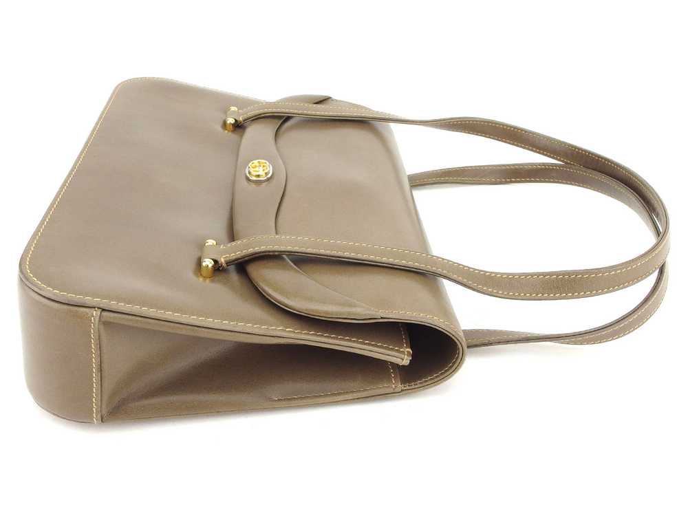 Gucci Handbag Back Bag Old Double G Brown Gold Si… - image 4