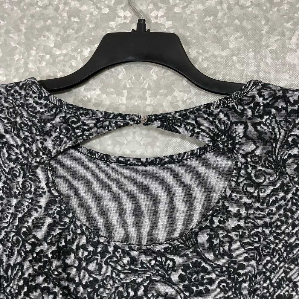 Loft Ann Taylor LOFT Black Lace Print Knit Top - … - image 6