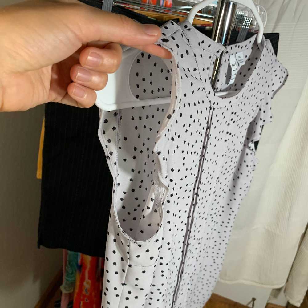 Other ELLE Poka Dot Women's Ruffle Sleeve Size XS - image 3
