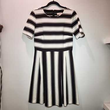 Loft LOFT Outlet Black & White Striped Dress Size 