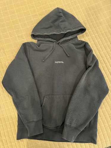 Supreme Compact Logo Hoodie Navy THICK HEAVYWEIGHT - image 1