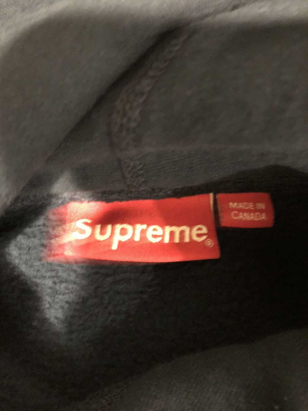 Supreme Compact Logo Hoodie Navy THICK HEAVYWEIGHT - image 3
