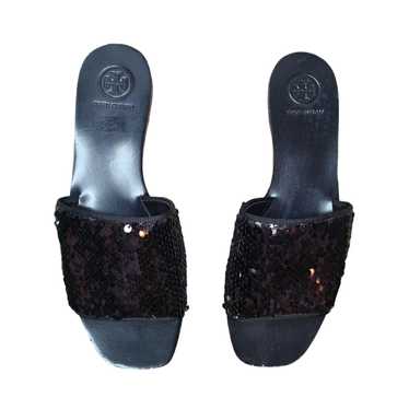 Tory Burch Tory Burch Carter Black Sequin Slides … - image 1