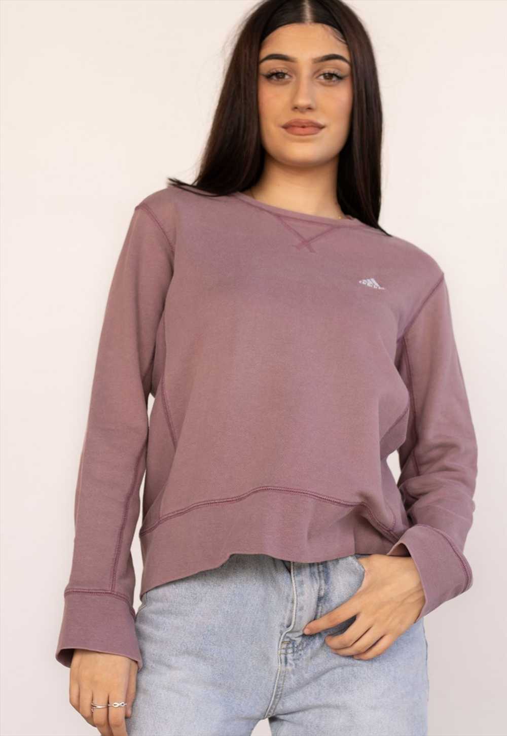 Vintage Y2K Adidas Sweatshirt in Purple M - image 1