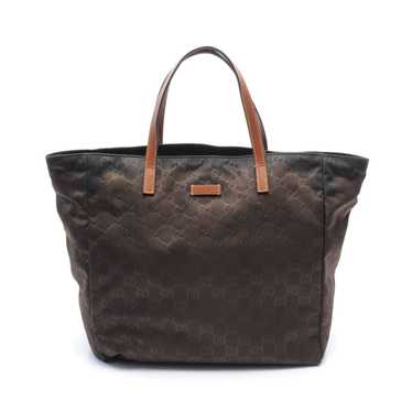 Gucci Gucci Gg Pattern Handbag Tote Bag Nylon Lea… - image 1