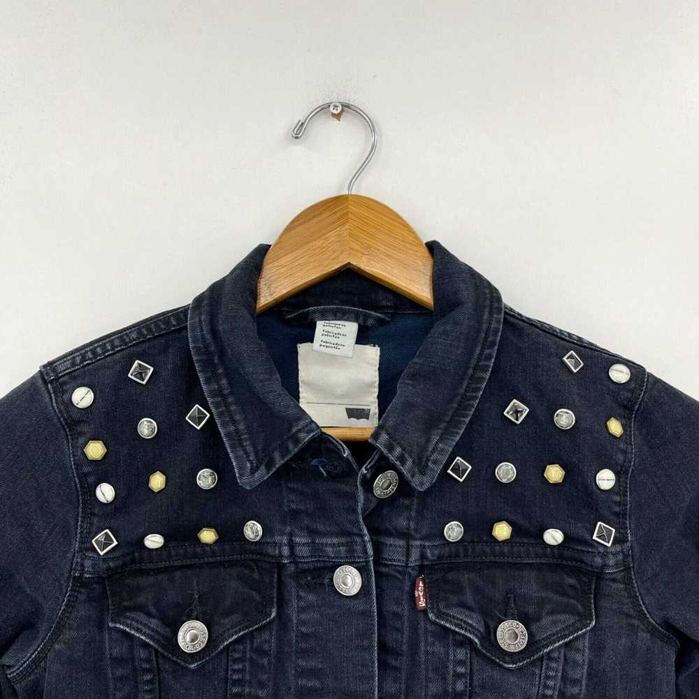 Levi's Levis Denim Jacket Girl's XS Black Studded… - image 2