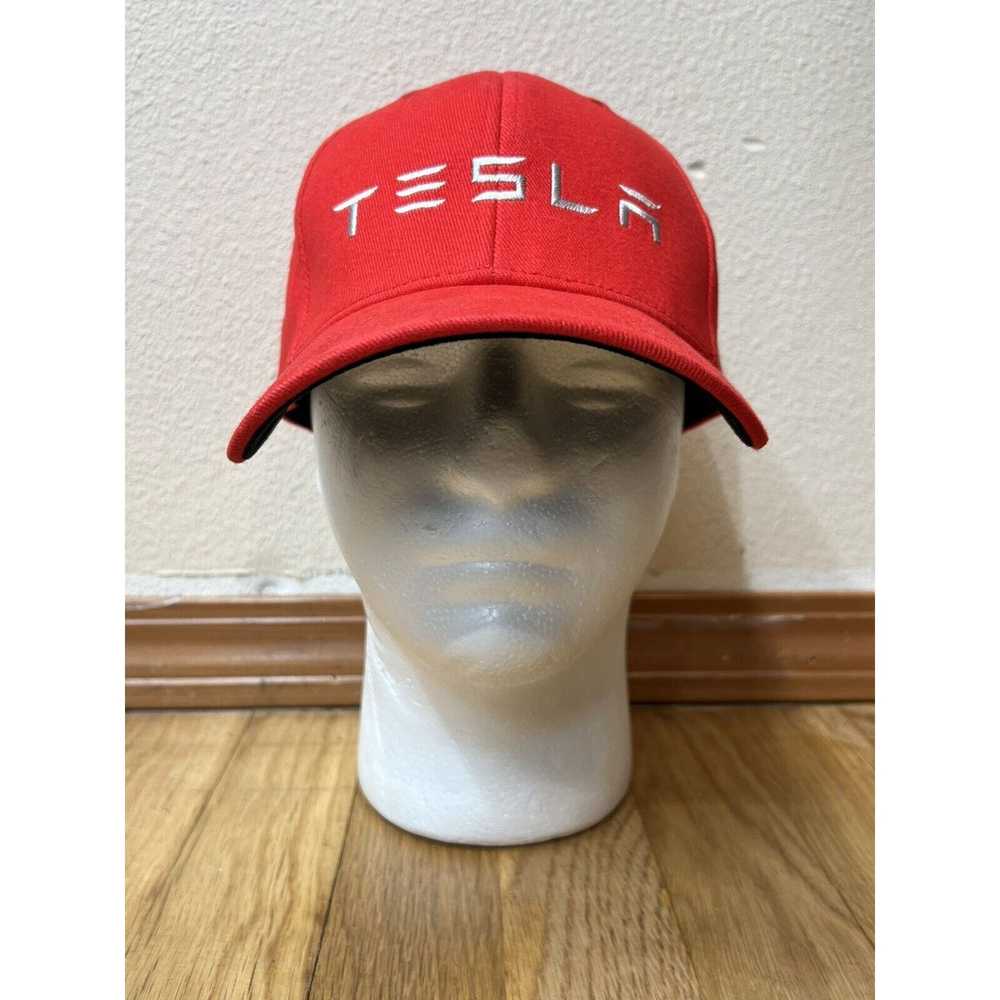 Tesla Tesla Motors Red Embroidered Logo Flexfit B… - image 1