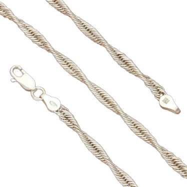 Sterling Silver Italy 4Mm Unique Twisted Chain Ne… - image 1