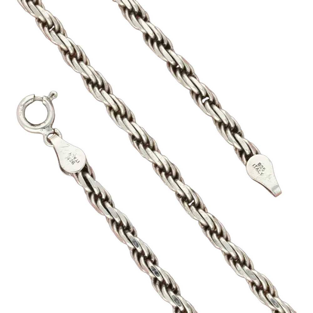 Sterling Silver 3Mm Rope Chain Necklace Size 18.2… - image 1