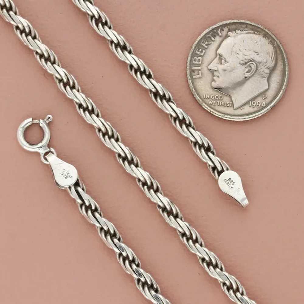 Sterling Silver 3Mm Rope Chain Necklace Size 18.2… - image 4