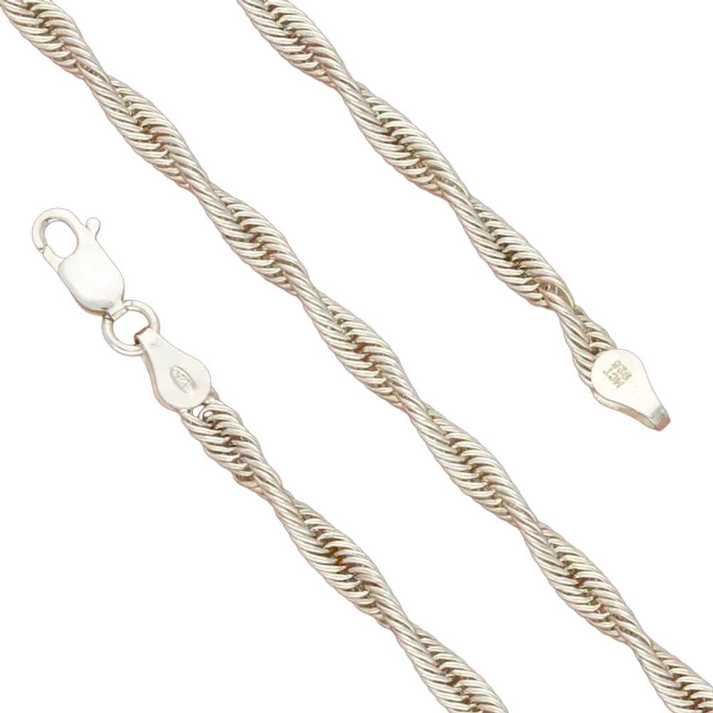 Sterling Silver 4Mm Unique Twisted Chain Necklace… - image 1