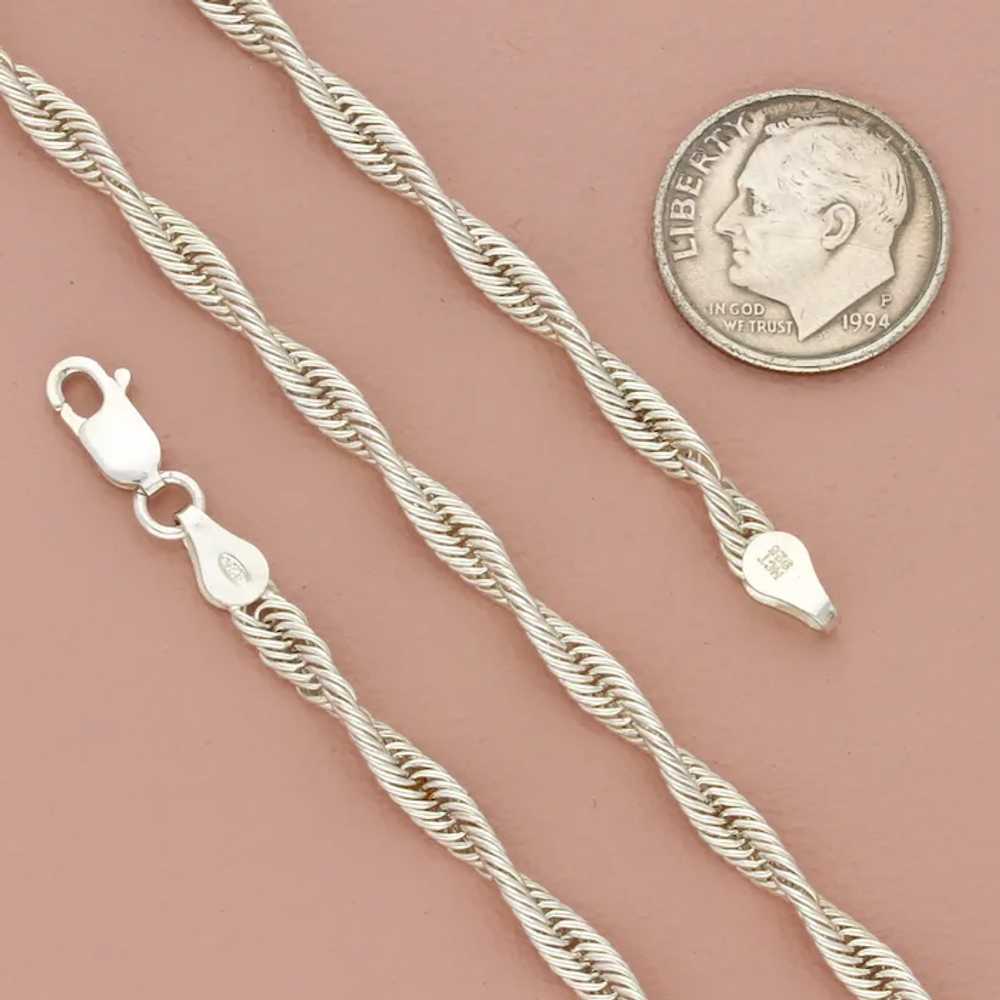 Sterling Silver 4Mm Unique Twisted Chain Necklace… - image 3