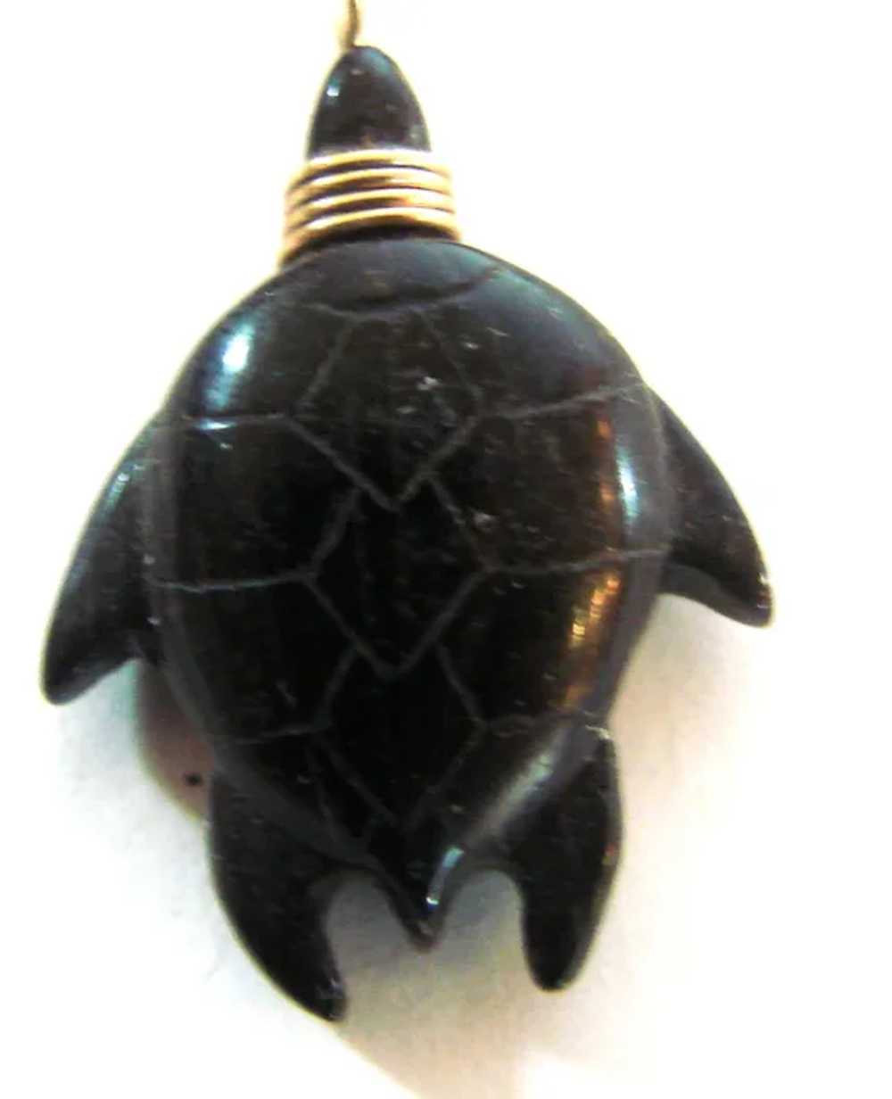 Bernard K. Passman 14K Gold Black Coral Carved Se… - image 2