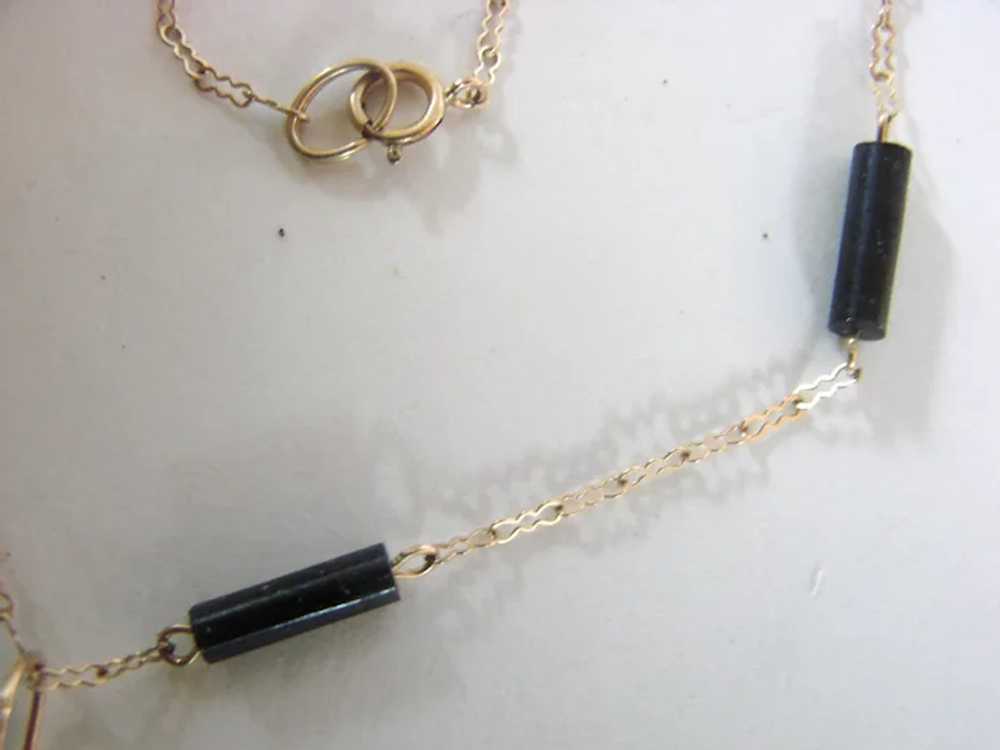 Bernard K. Passman 14K Gold Black Coral Carved Se… - image 3