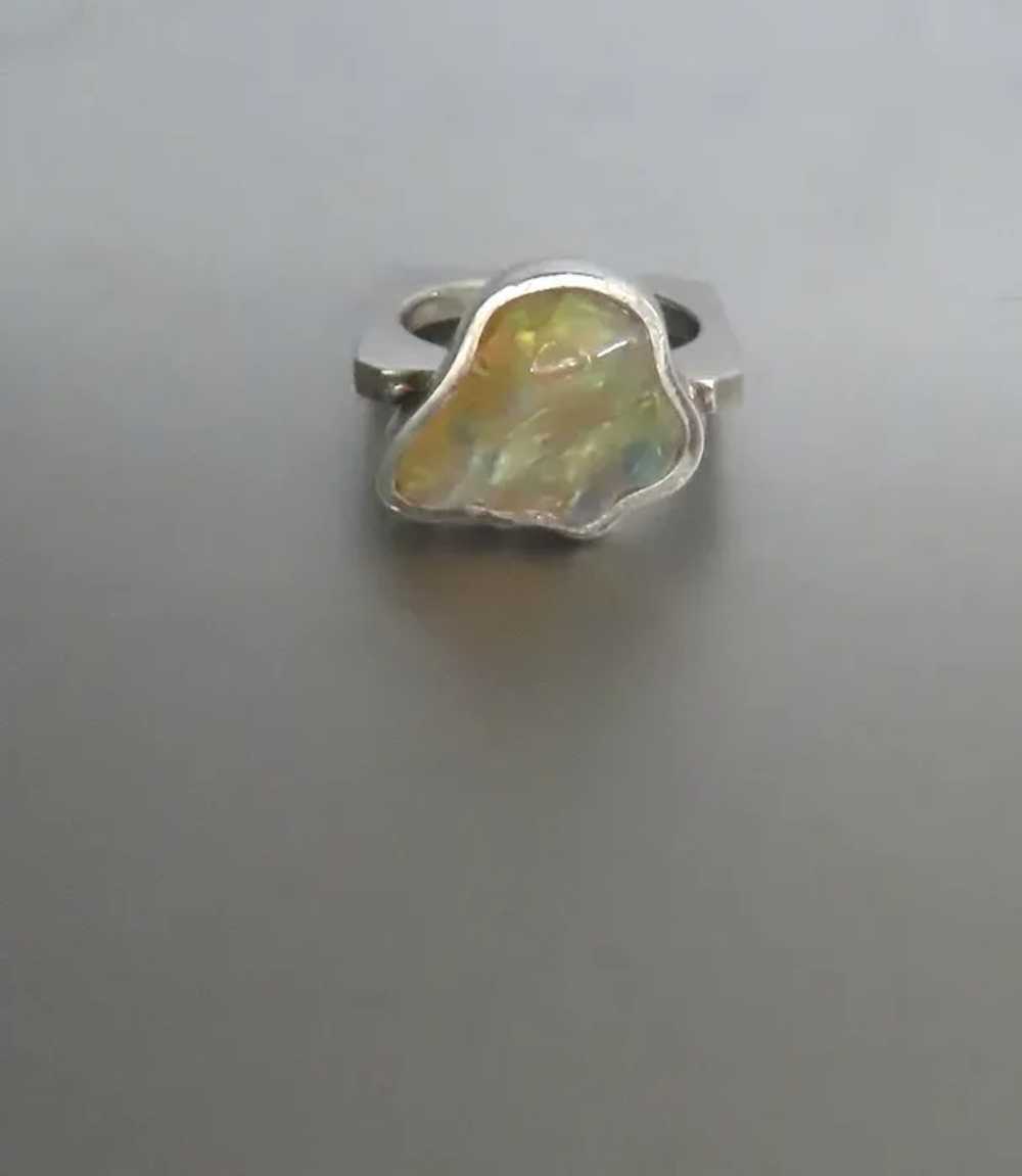 Ethiopian Fire Opal Ring Opal Rough Ring Sterling - image 2