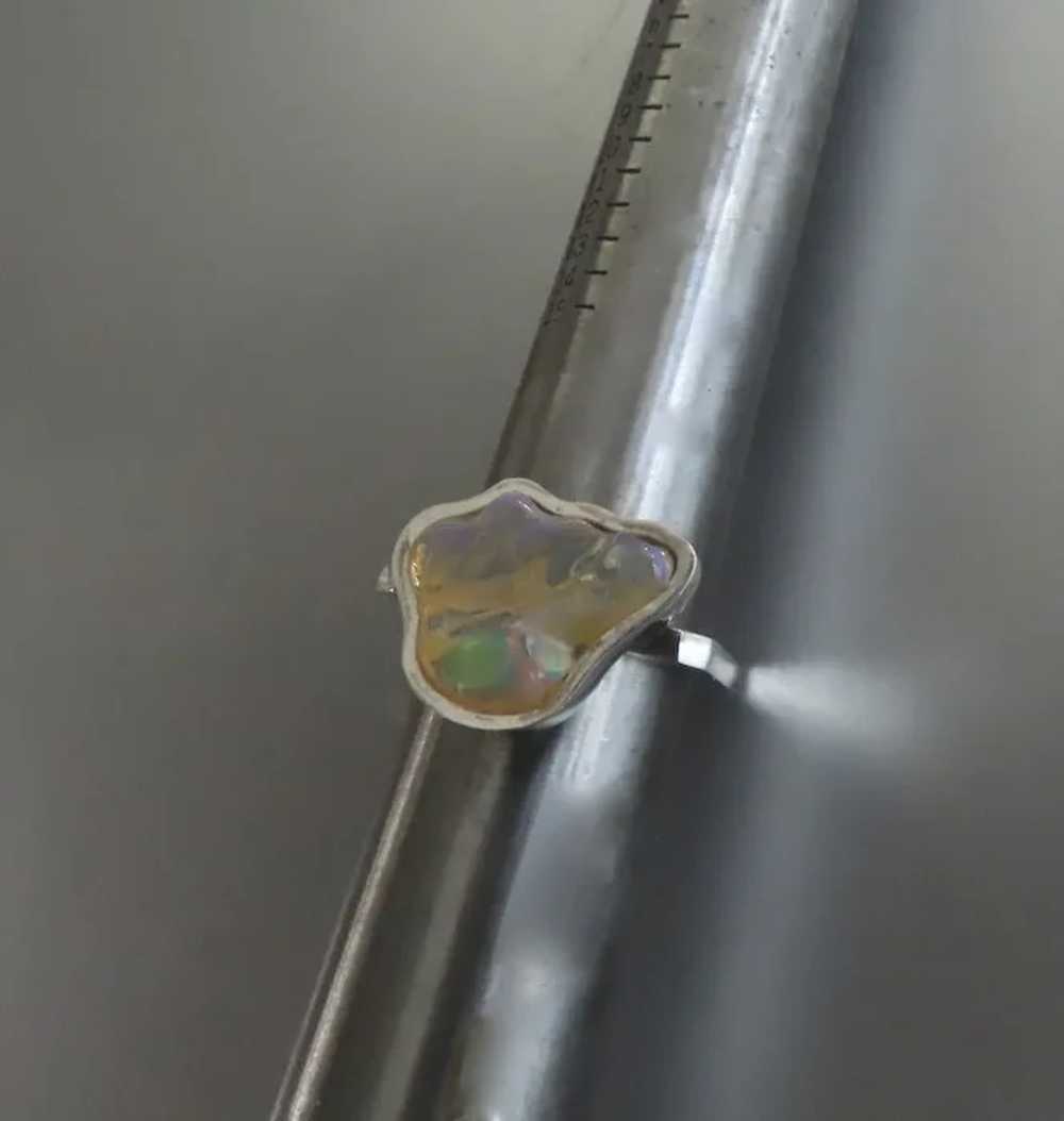 Ethiopian Fire Opal Ring Opal Rough Ring Sterling - image 3