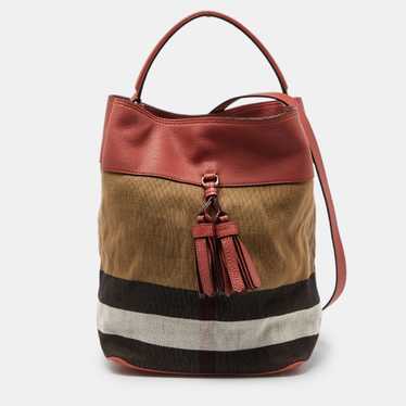 BURBERRY Multicolor Exploded Check Canvas and Lea… - image 1