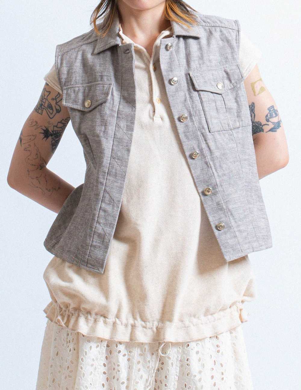 Christian Dior vintage light gray wash denim vest - image 3