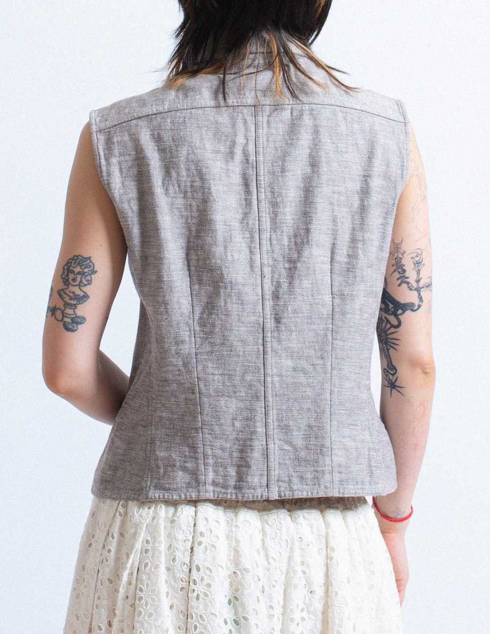 Christian Dior vintage light gray wash denim vest - image 5