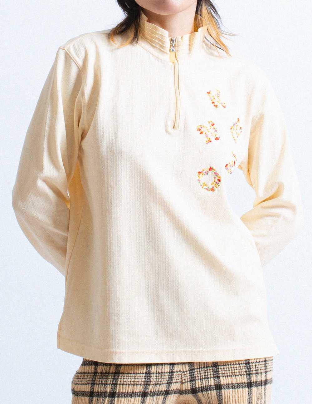 Kenzo vintage cream polo with flower embroidery - image 4