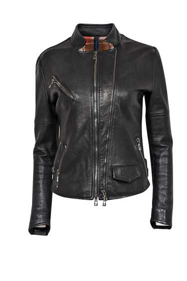 Benheart - Black Leather Moto Zipper Jacket Sz 4