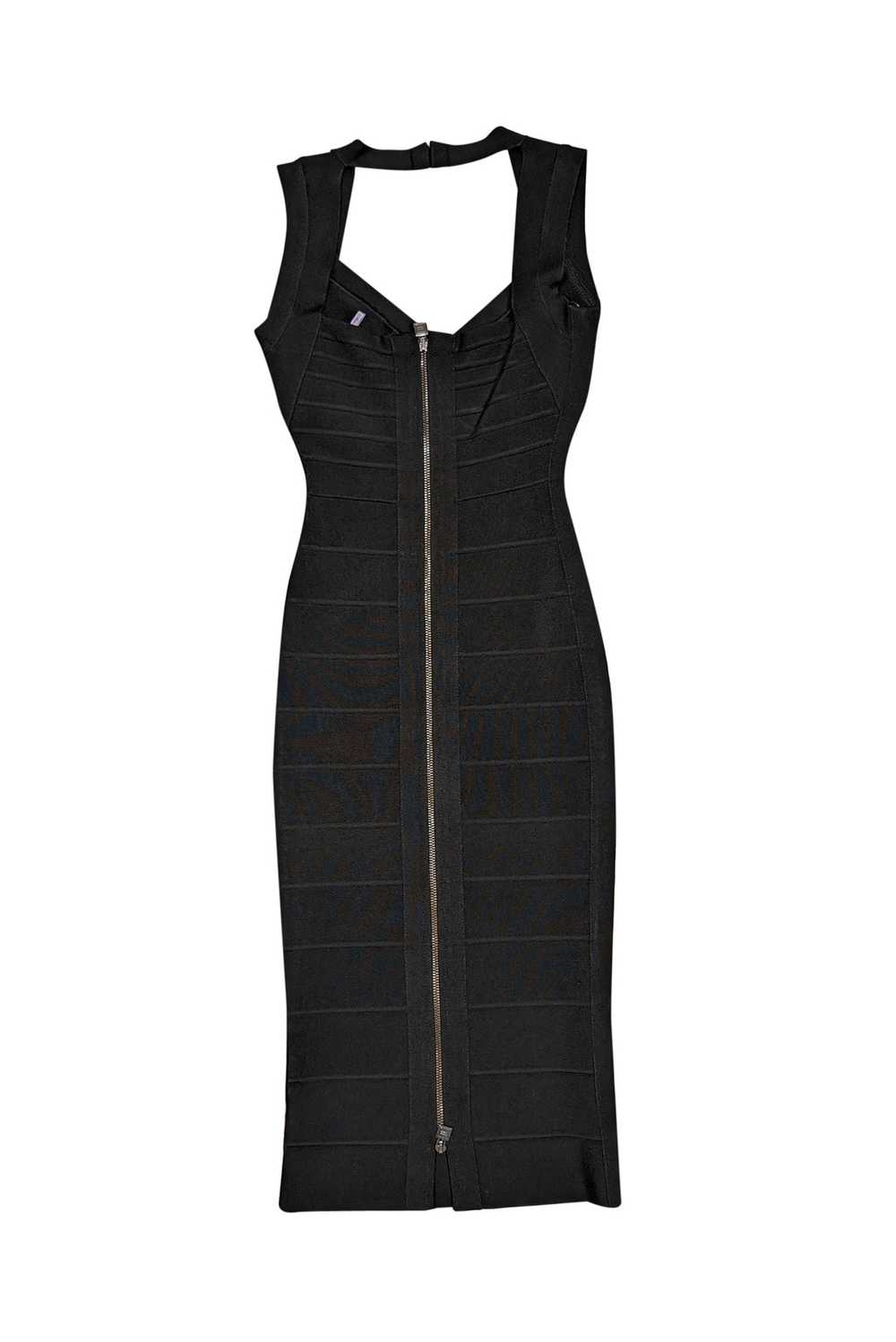 Herve Leger - Black Sleeveless V-Neck Bandage Mid… - image 2