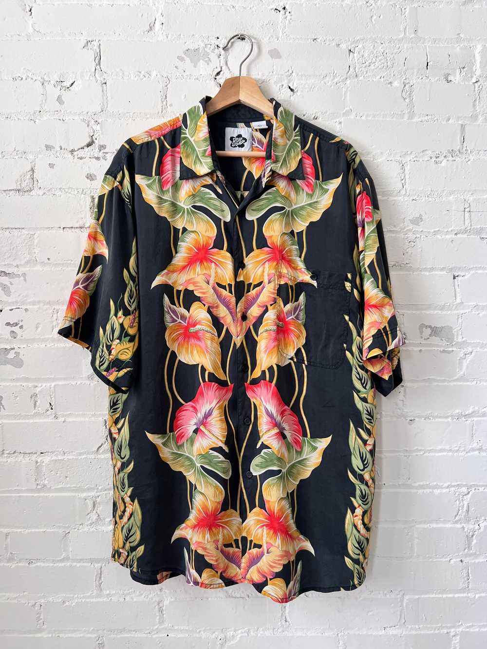 Vintage Hilo Hattie Silk Hawaiian Shirt, XL/2XL - image 4