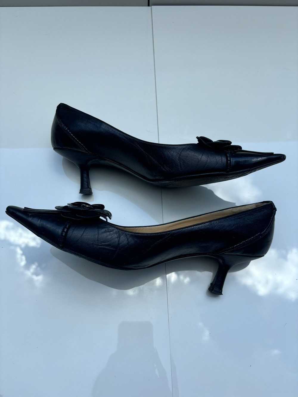 Chanel Chanel Pointed Pumps, Black Leather Camell… - image 6