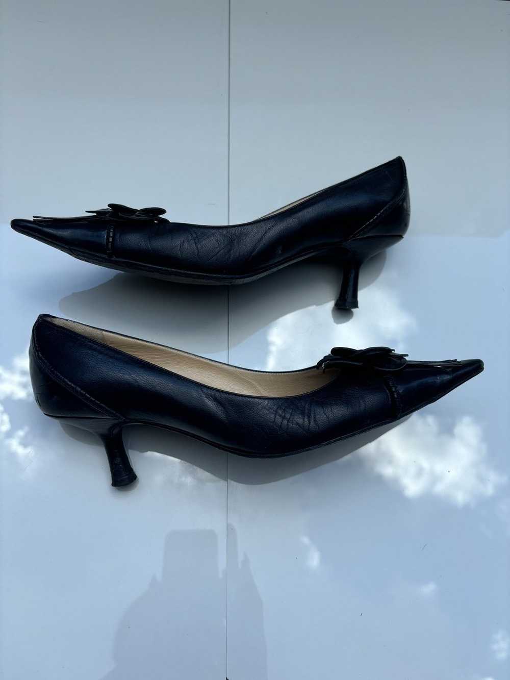 Chanel Chanel Pointed Pumps, Black Leather Camell… - image 7