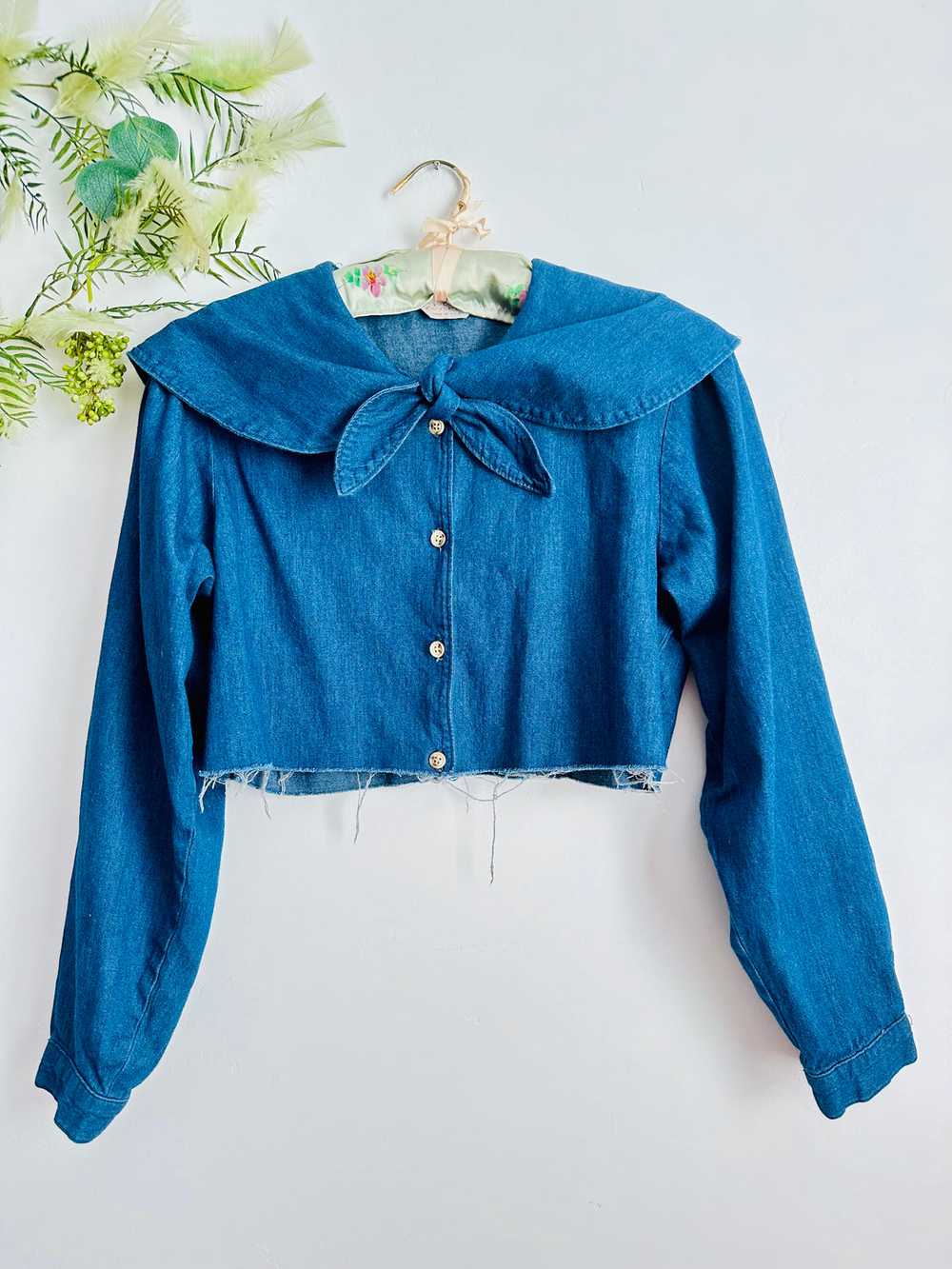 Vintage blue denim jacket/Top - image 1