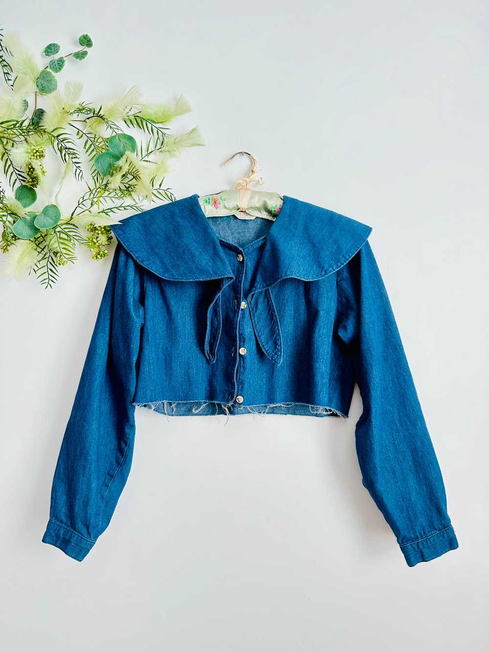 Vintage blue denim jacket/Top - image 3