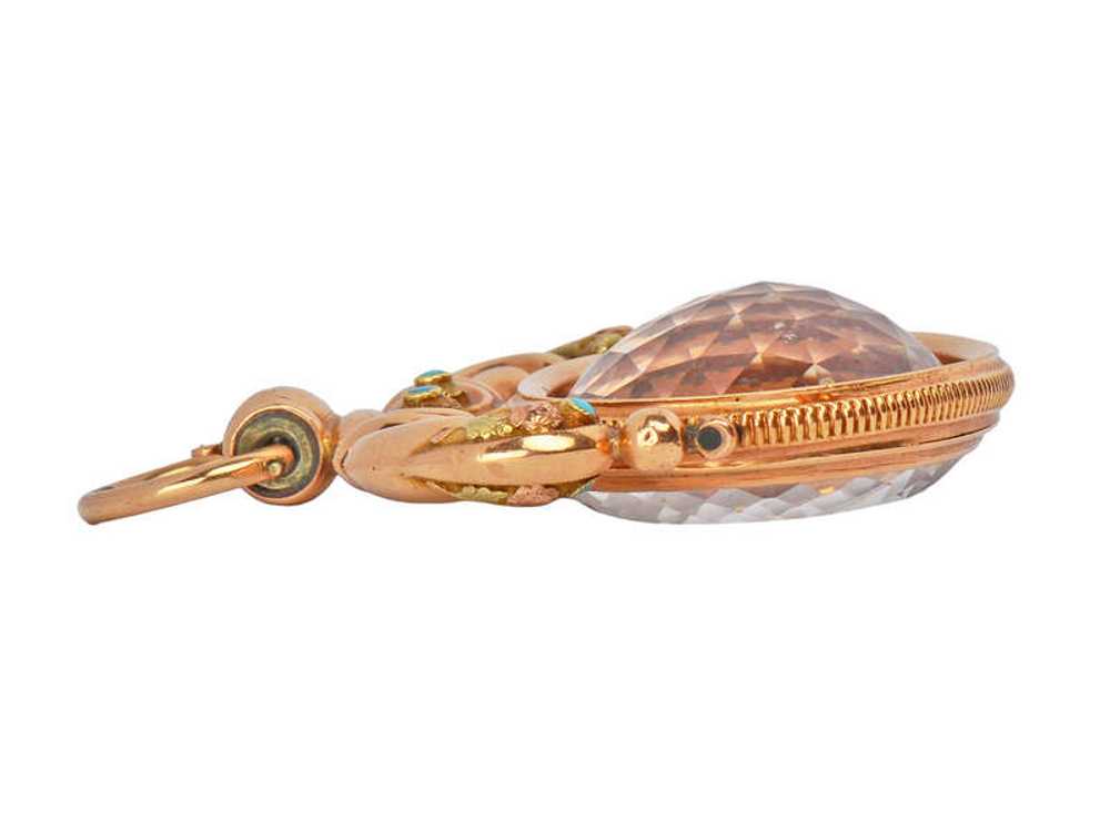 Huge Georgian Gold Rock Crystal Spinner Fob - image 6