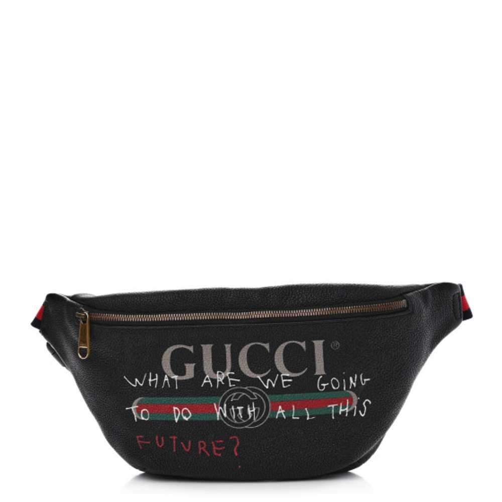 GUCCI Grained Calfskin Coco Capitan Logo Belt Bag Bla… - Gem