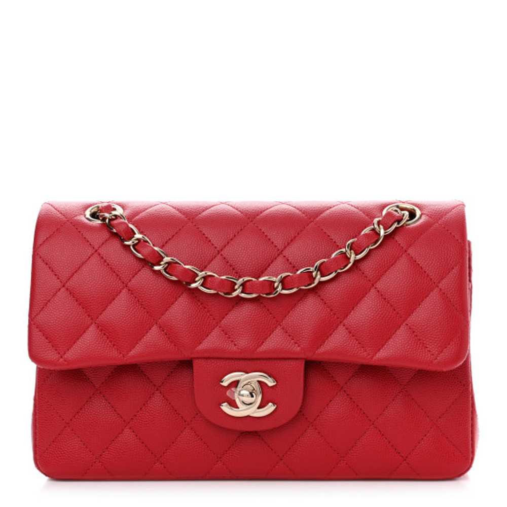 CHANEL Caviar Quilted Small Double Flap Red - image 1