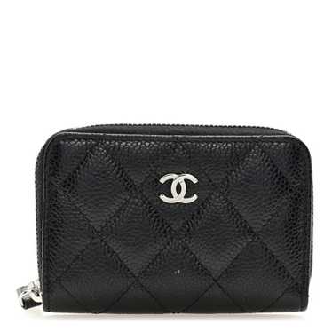 CHANEL Caviar Quilted Zip Coin Purse Black - image 1