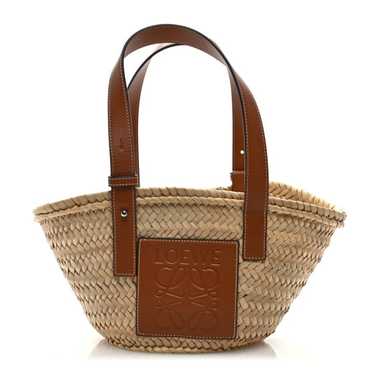 LOEWE Raffia Small Basket Tote Bag Natural Tan