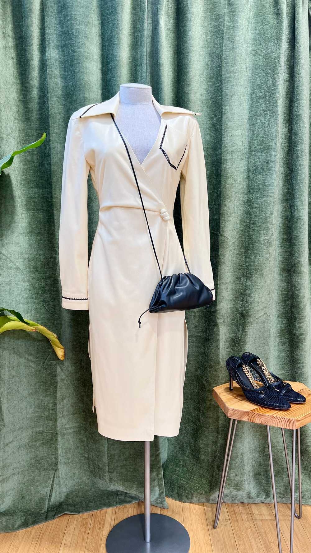 Nanushka Berna Faux Leather Wrap Midi Dress, Size… - image 5