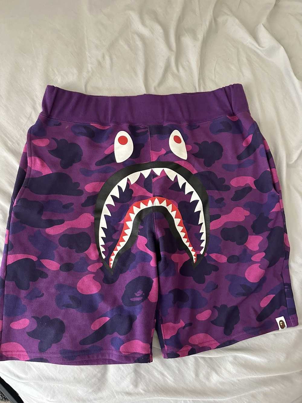 Bape Color Camo Shark Sweat Shorts - image 1