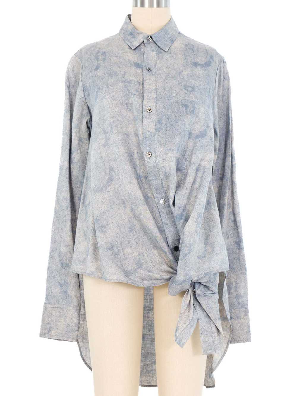 Yohji Yamamoto Slate Paisley Linen Top - image 1