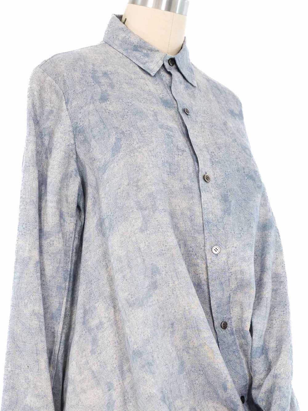 Yohji Yamamoto Slate Paisley Linen Top - image 2