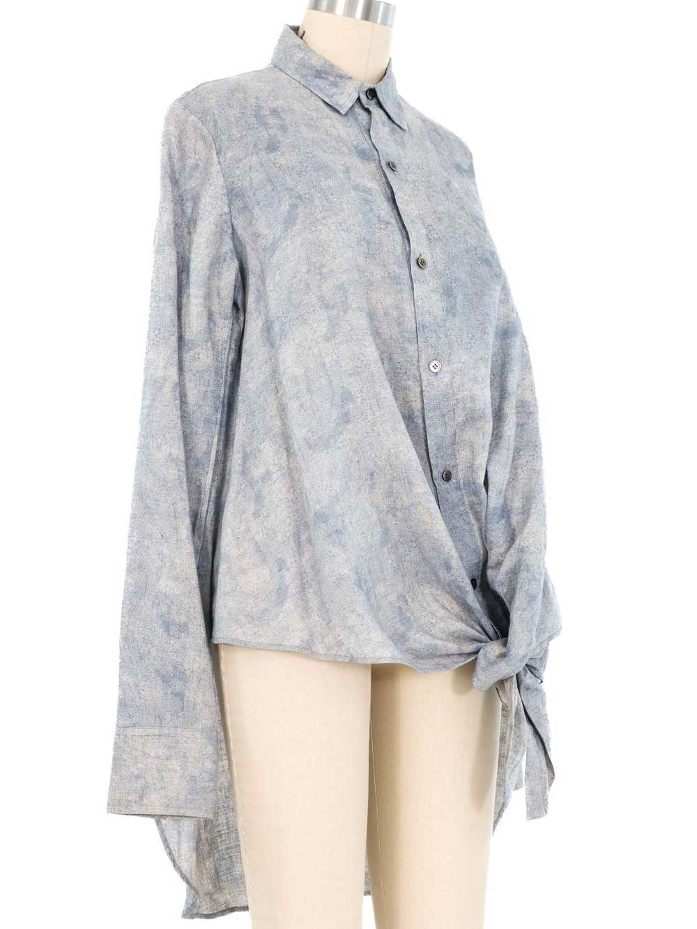 Yohji Yamamoto Slate Paisley Linen Top - image 3