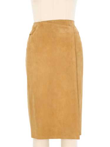 1999 Chanel Tan Suede Wrap Skirt